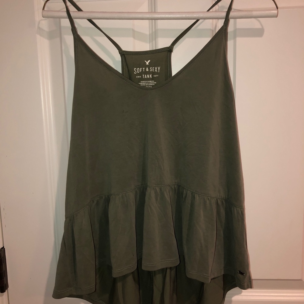 olive green flowy tank